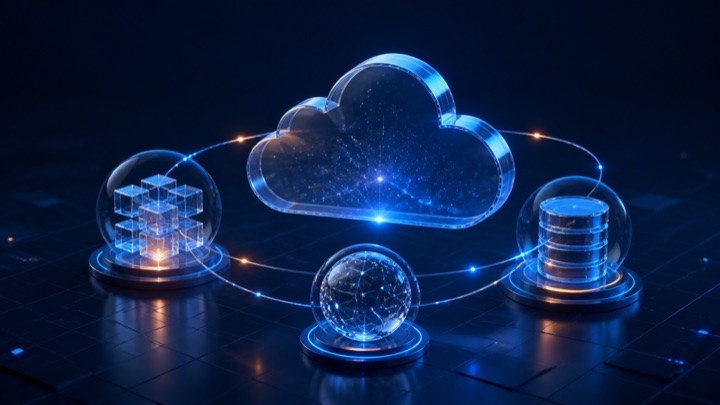 Central cloud connected to compute, storage and networking foundations